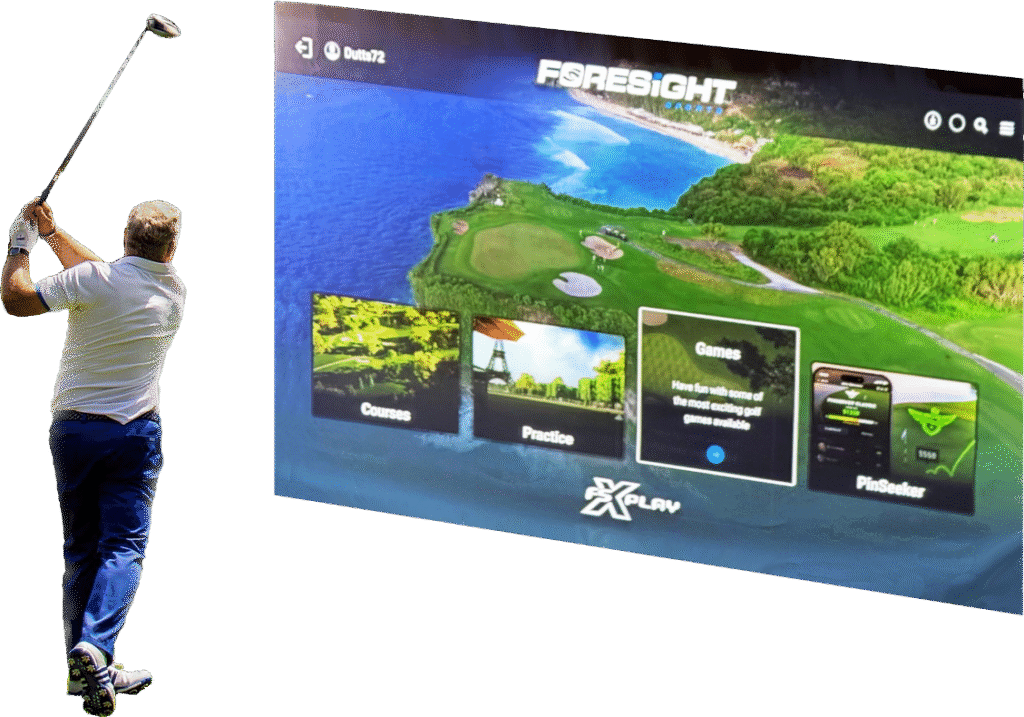 golfer and screen 1
